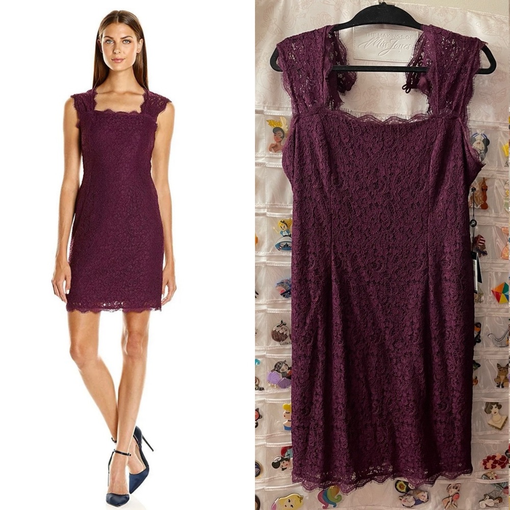 💜PRICE FIRM💜 Adrianna Papell ~ Mulberry Cutout Back
Shift Cocktail Dress 14 NEW